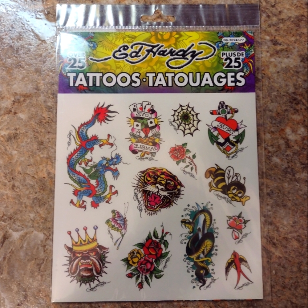 ED HARDY Temporary Tattoos - Brand New In Package